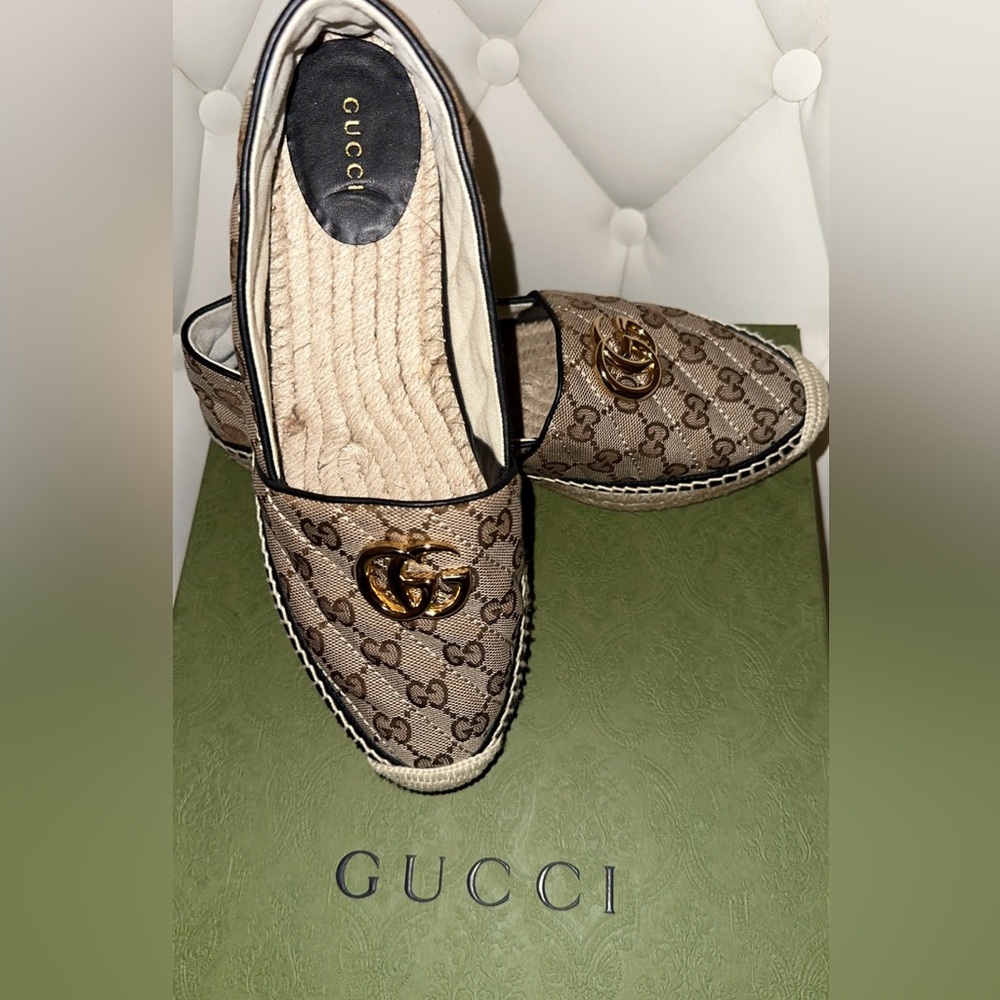 Gucci- Women's GG matelassé canvas espadrille